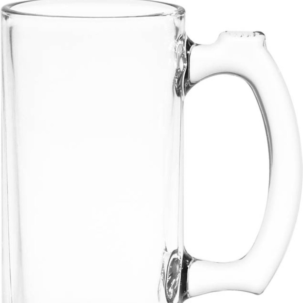 Glass Sports Mugs with Handles, 26.5 oz